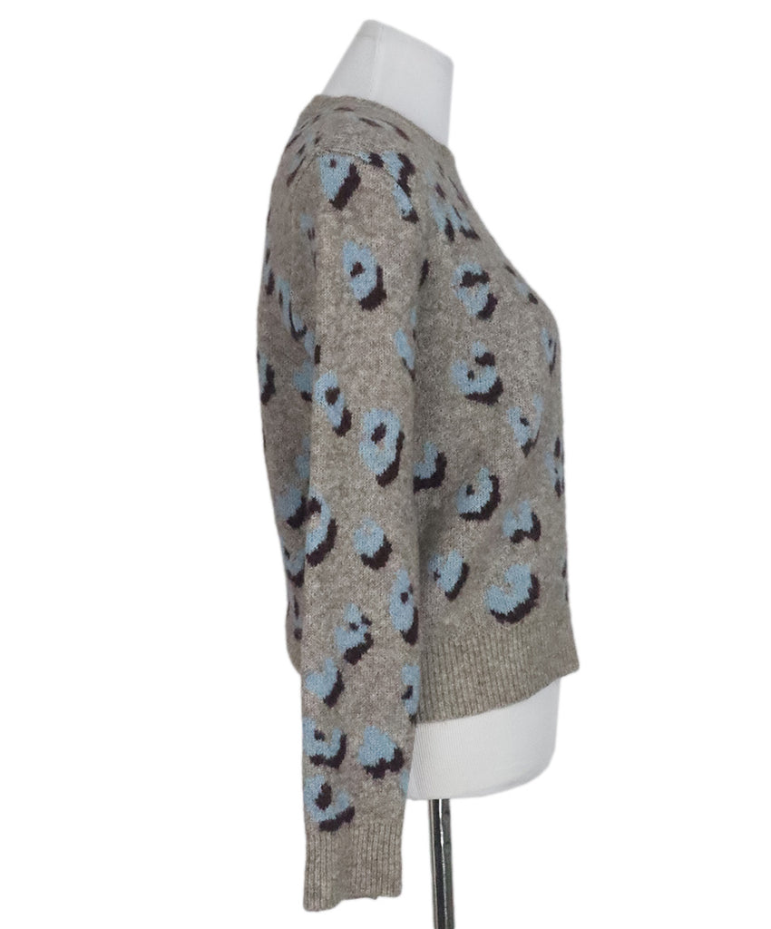 Phillip Lim Grey Leopard Print Wool Sweater 1