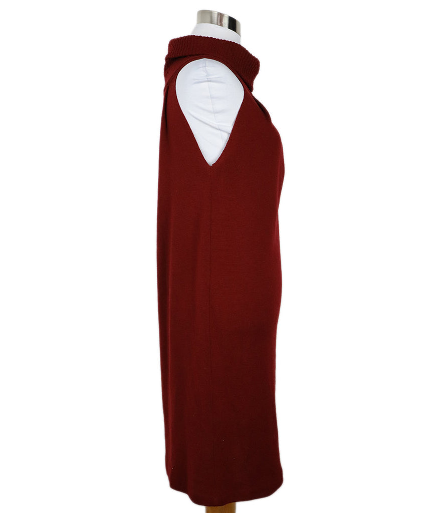 Piazza Sempione Burgundy Wool Dress 1