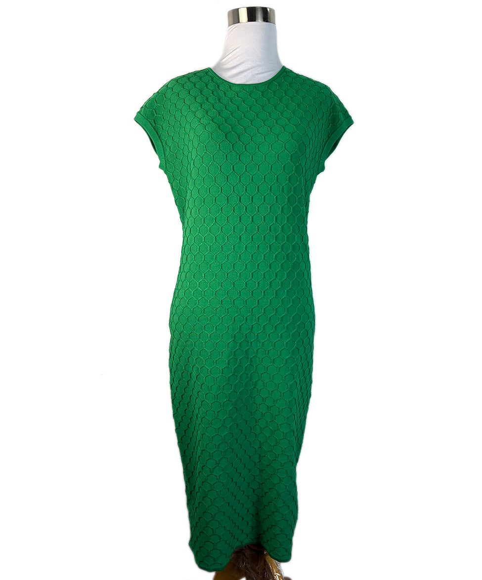 green viscose dress Viscose crepe maxi dress with draping and open back 46 (FR) / Green main image 0