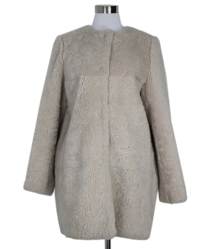 Pologeorgis Beige Shearling Coat sz 8 - Michael's Consignment NYC