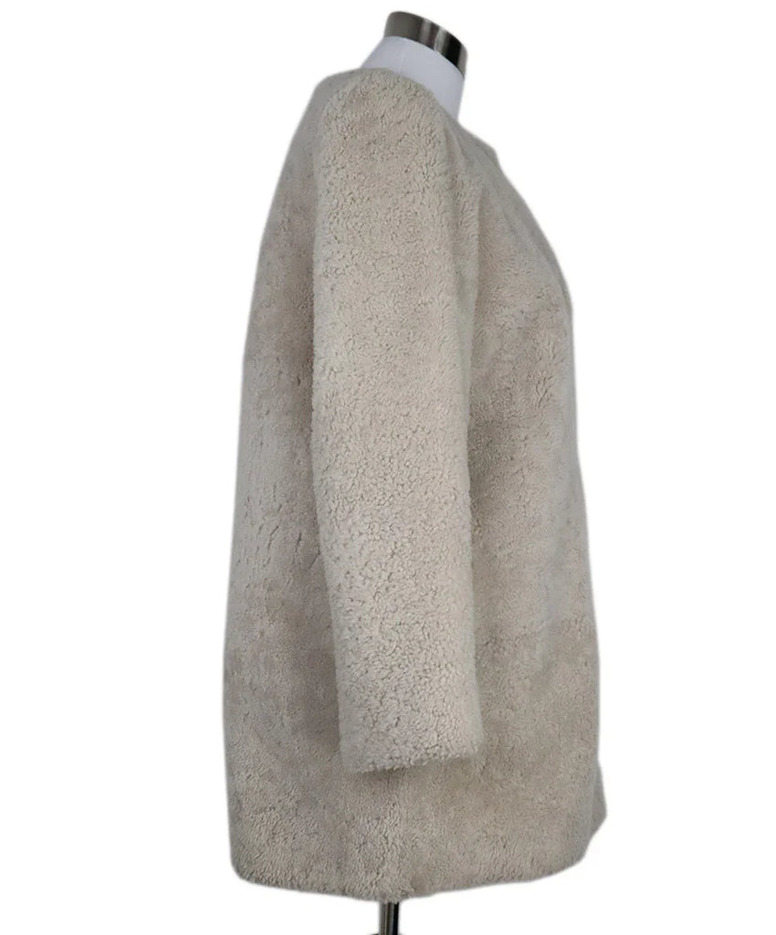 Pologeorgis Beige Shearling Coat sz 8 - Michael's Consignment NYC