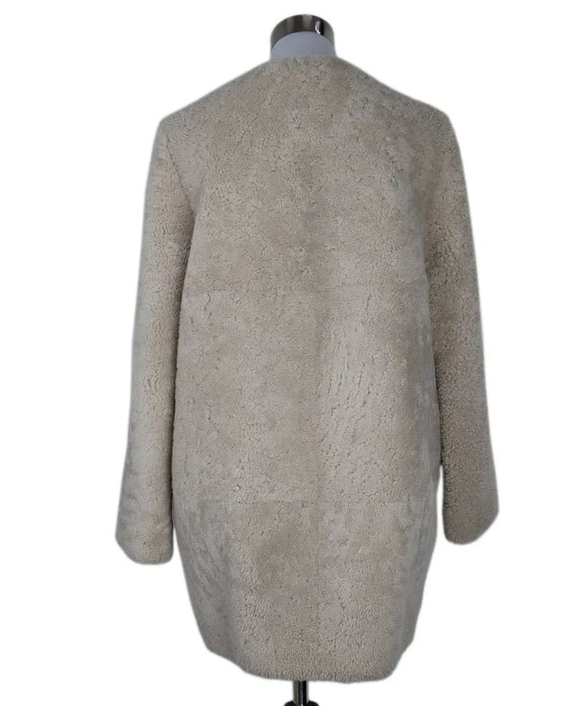 Pologeorgis Beige Shearling Coat sz 8 - Michael's Consignment NYC