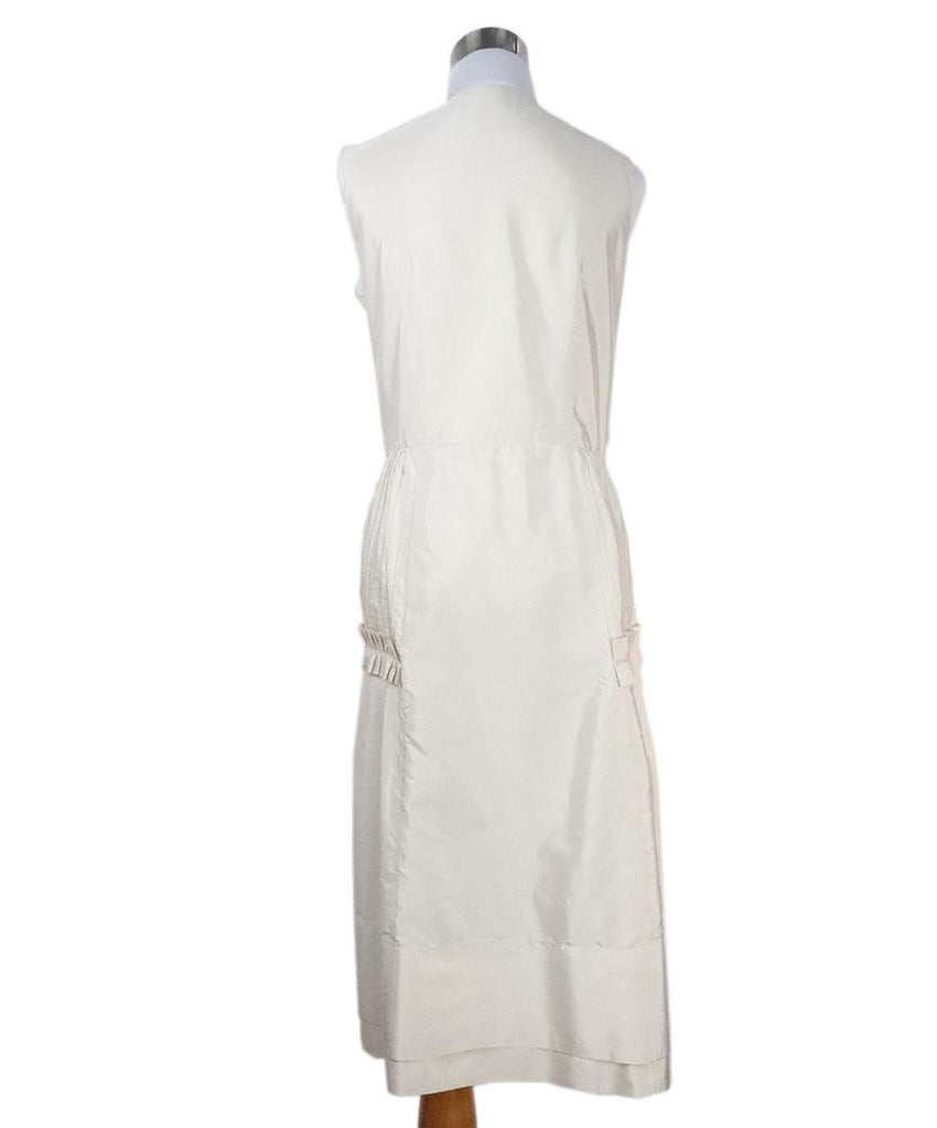 Prada Beige Silk Gathered Dress sz 8 - Michael's Consignment NYC