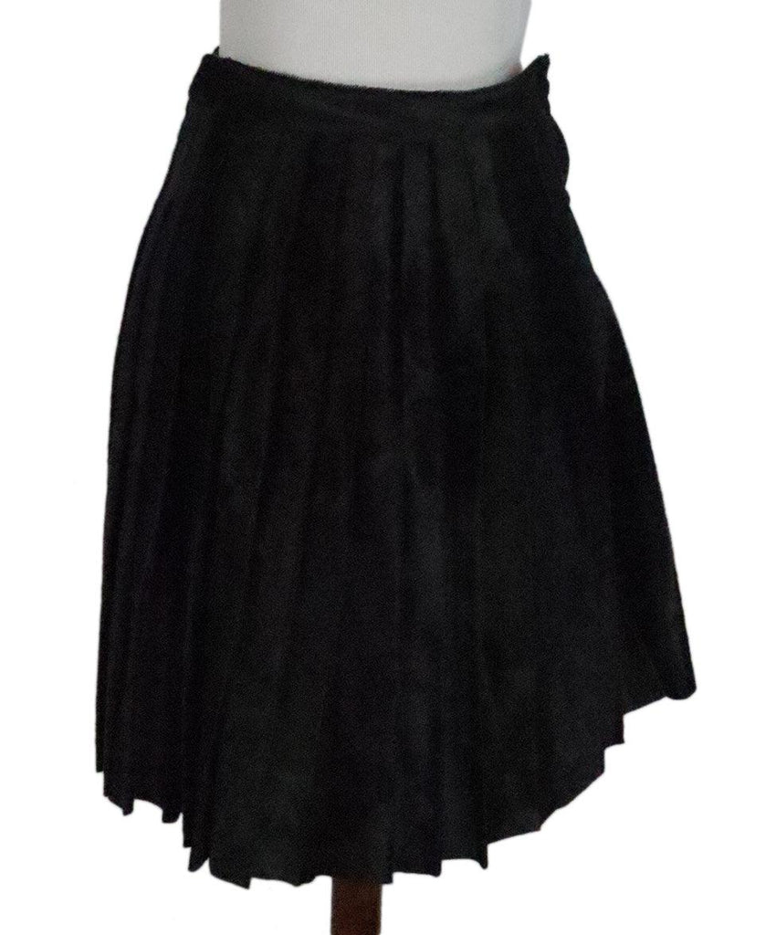 Prada Black Calfhair Pleated Skirt 