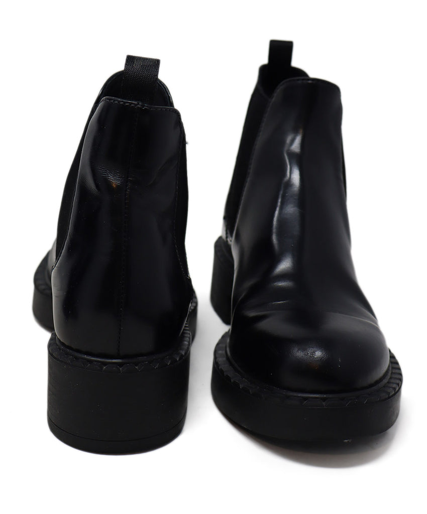 Prada Black Leather Elastic Trim Booties 2