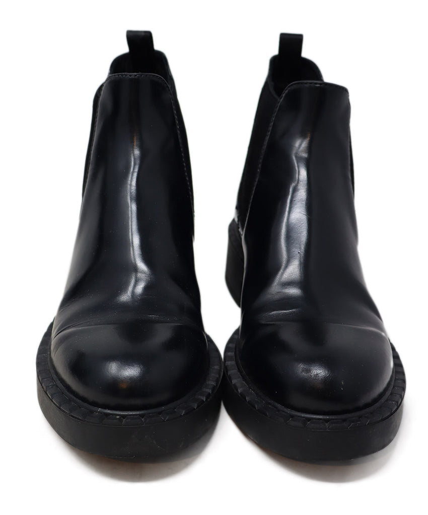 Prada Black Leather Elastic Trim Booties 3