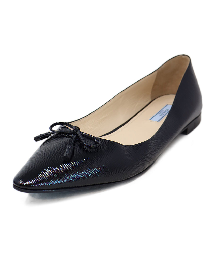 Prada Black Leather Flats 