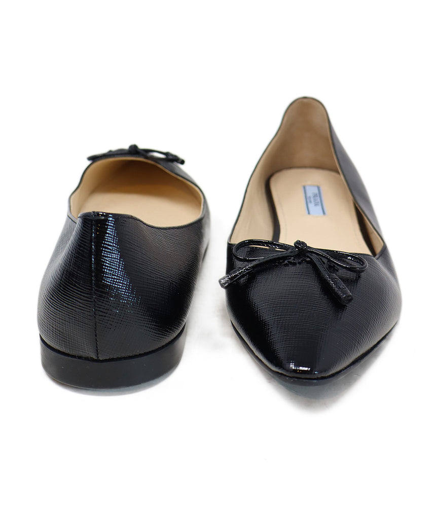 Prada Black Leather Flats 2