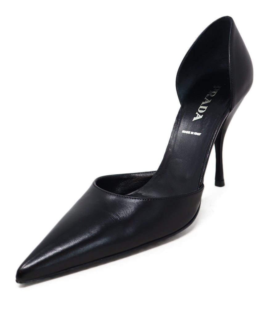 Prada Black Leather Heels sz 7 - Michael's Consignment NYC