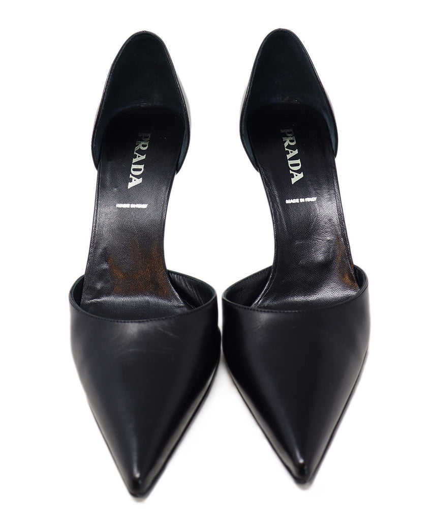 Prada Black Leather Heels sz 7 - Michael's Consignment NYC