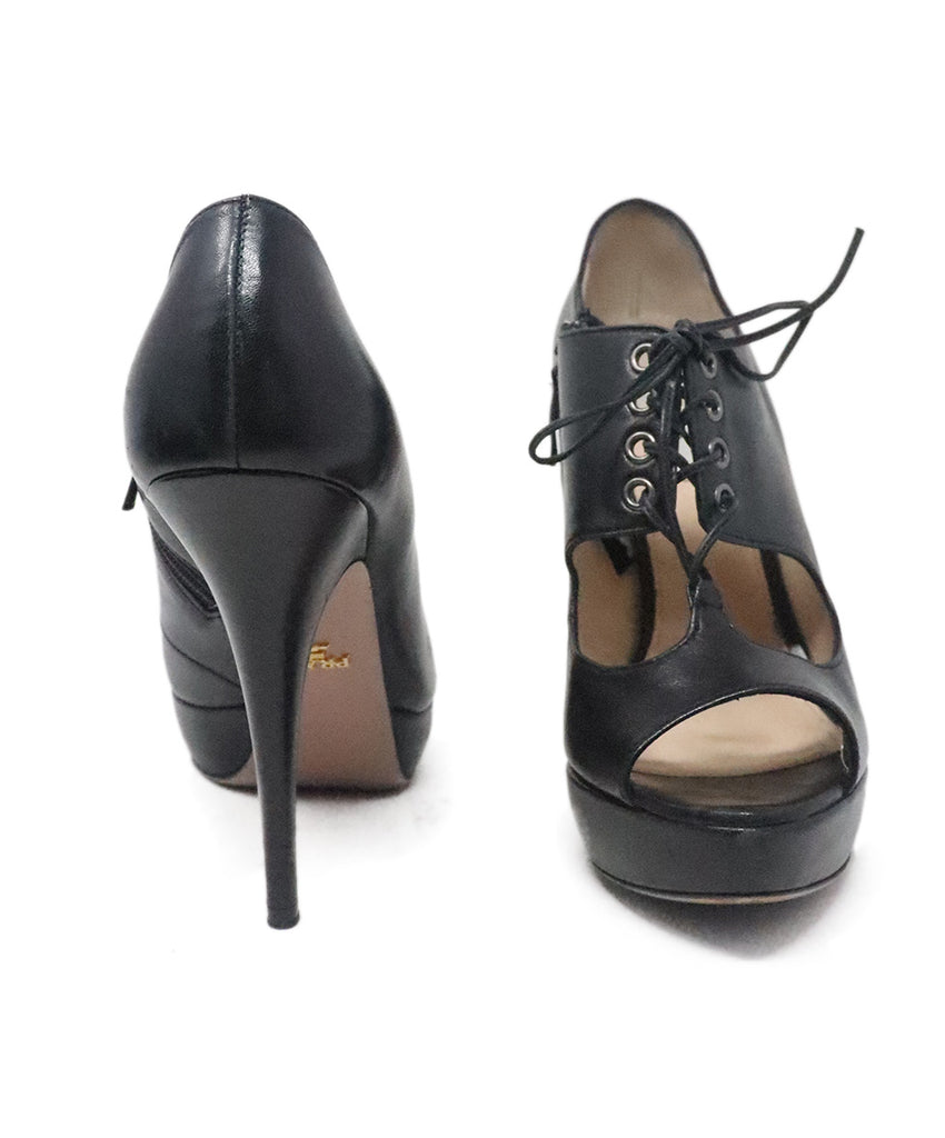 Prada Black Leather Heels 2