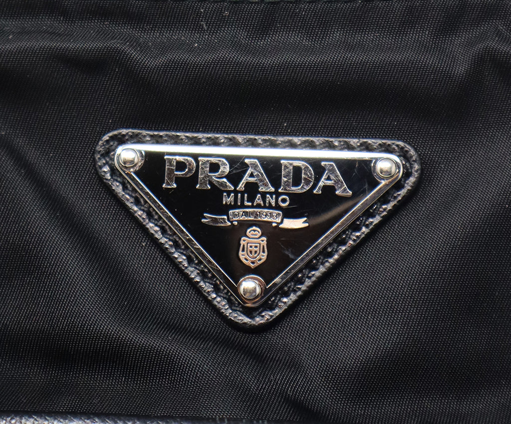 Prada Black Nylon & Leather Tote 10