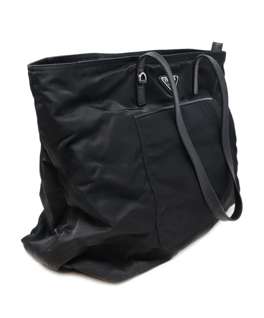 Prada Black Nylon & Leather Tote 1