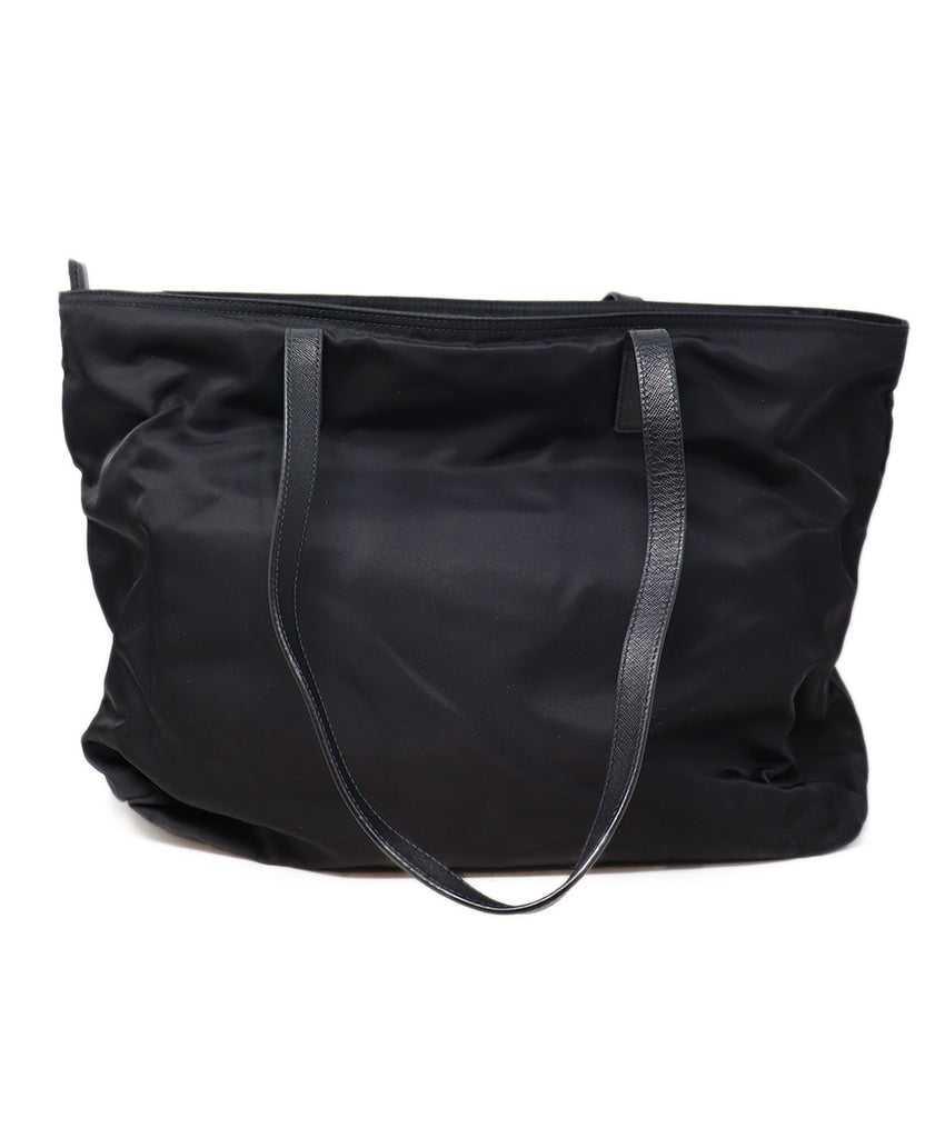 Prada Black Nylon & Leather Tote 2