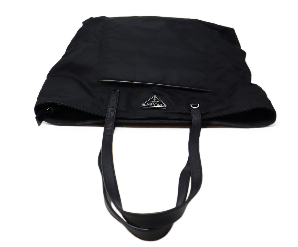 Prada Black Nylon & Leather Tote 4