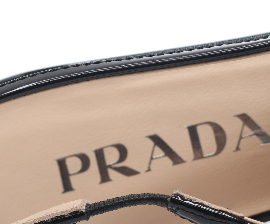 Prada Black Patent Leather Slingbacks 5