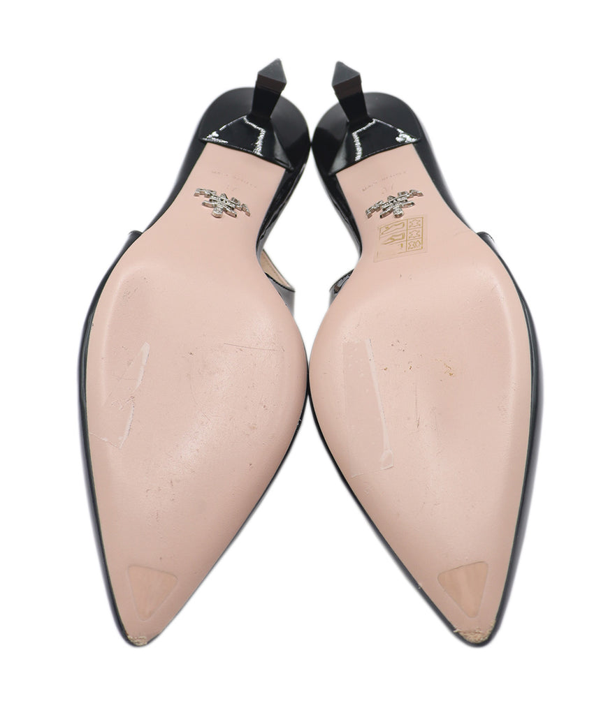Prada Black Patent Leather Slingbacks 4