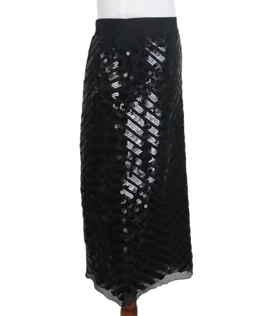 Prada Black Sequin Silk Skirt 1