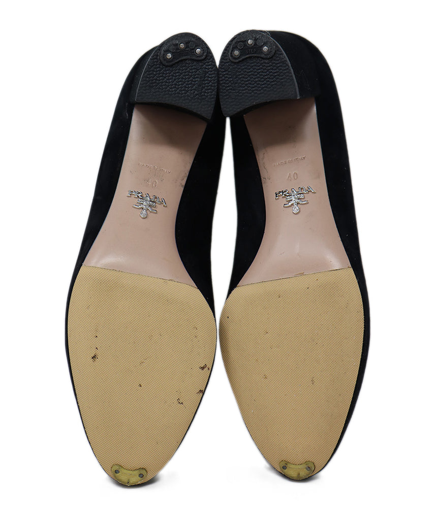 Prada Black Suede Heels sz 10 - Michael's Consignment NYC