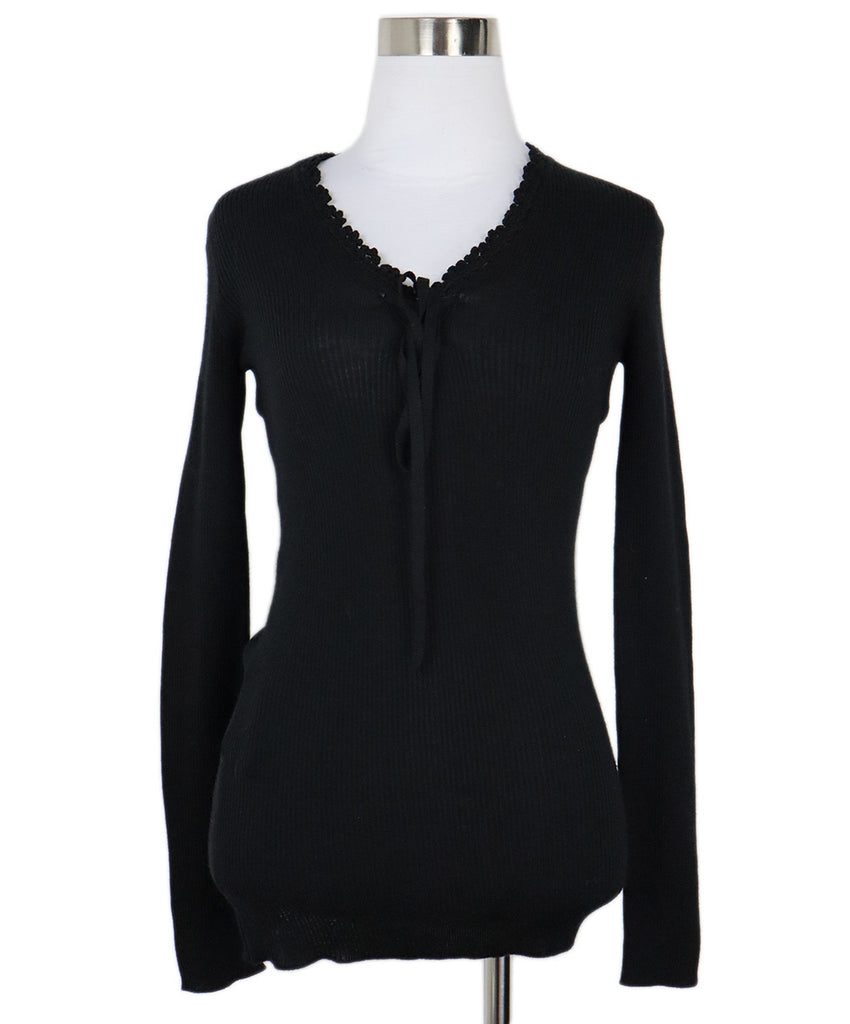 Prada Black Wool & Silk Sweater 