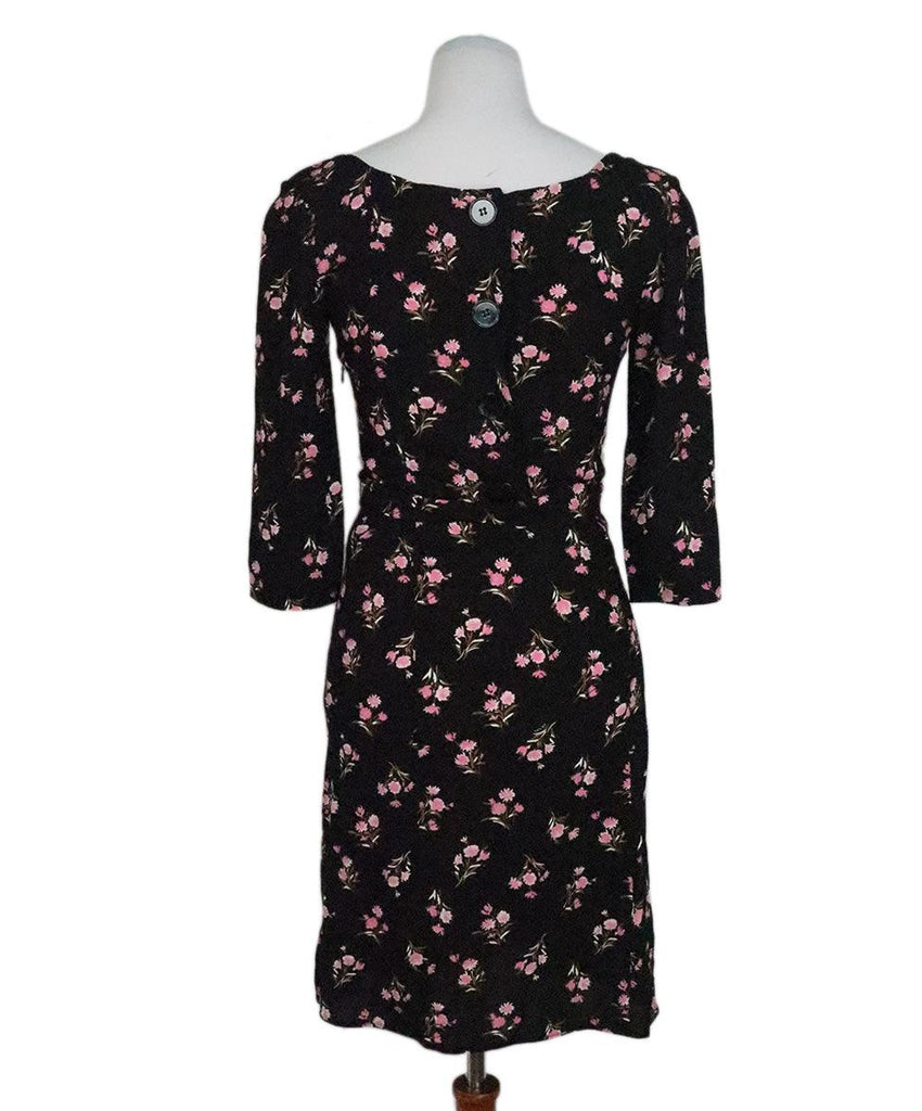 Prada Black & Pink Floral Dress sz 2 - Michael's Consignment NYC