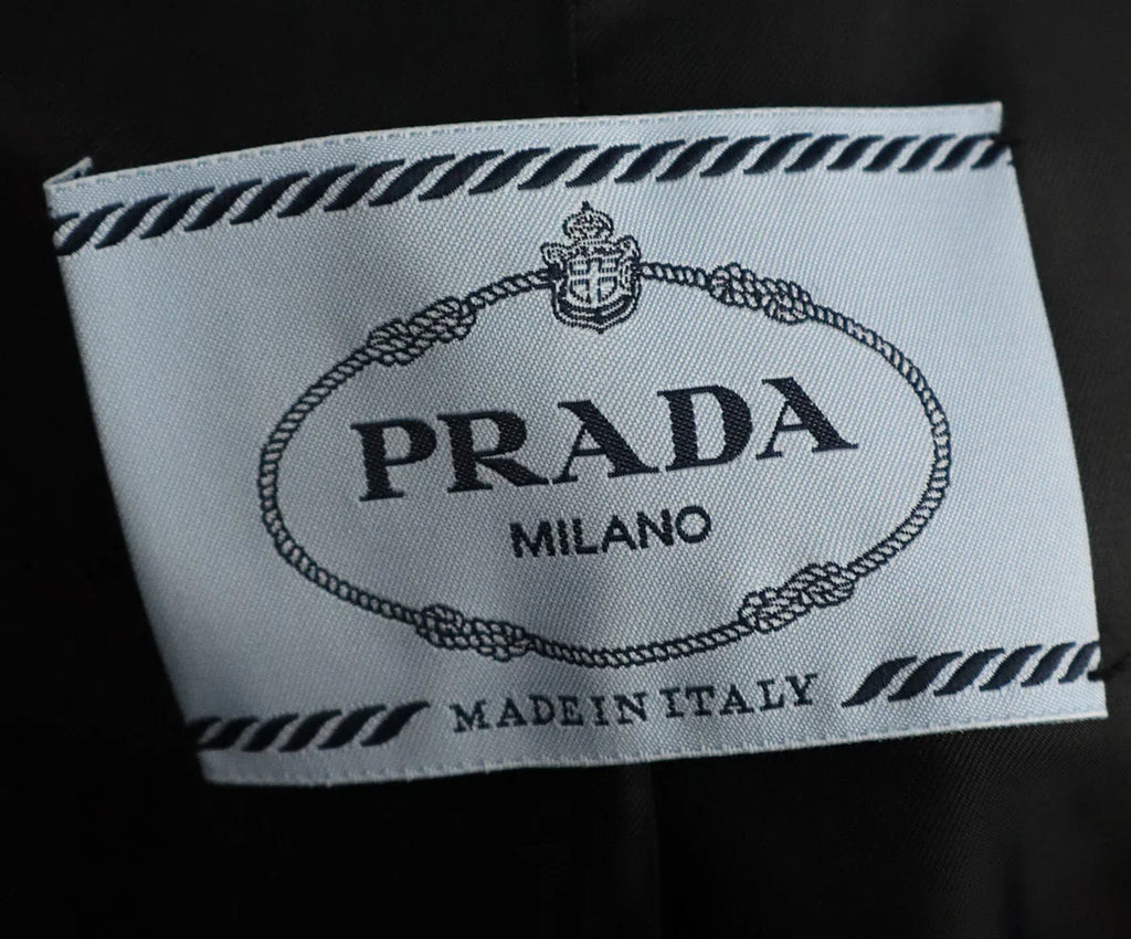 Prada Black Wool & Silk Blazer w/ Rhinestone Trim sz 4 - Michael's Consignment NYC