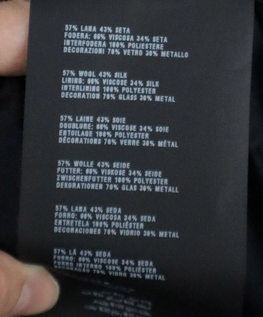 Prada Black Wool & Silk Blazer w/ Rhinestone Trim sz 4 - Michael's Consignment NYC