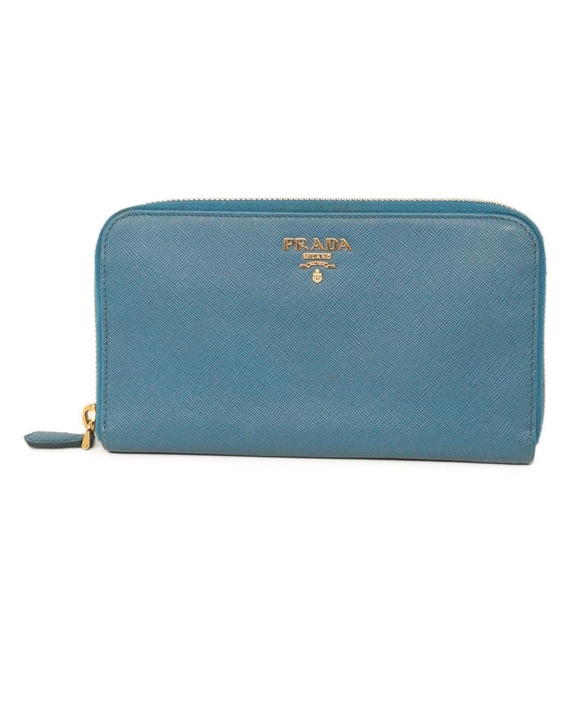 Prada Blue Leather Wallet - Michael's Consignment NYC