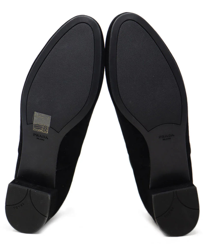 Prada Black Suede Booties sz 11 - Michael's Consignment NYC