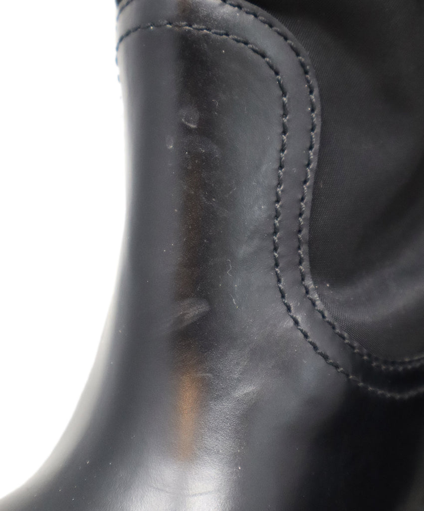 Prada Black Nylon & Leather Tall Boots 7