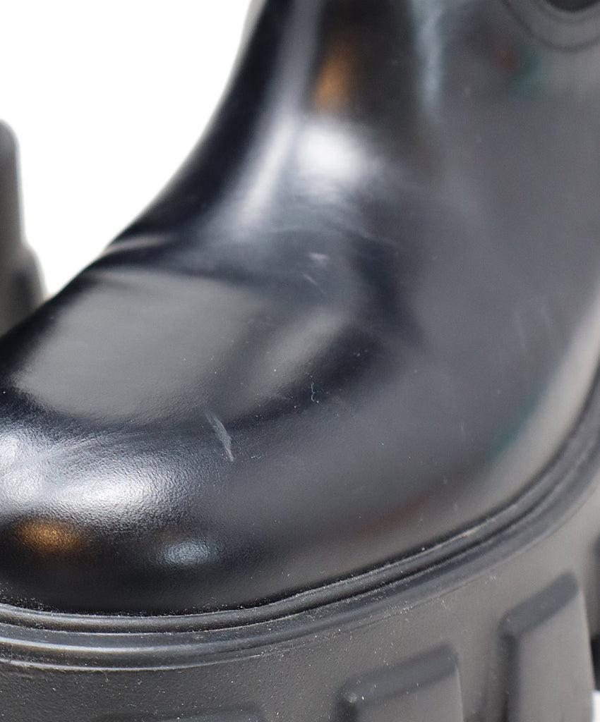 Prada Black Nylon & Leather Tall Boots 8