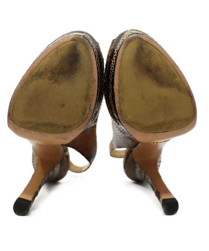 Prada Brown & Black Snake Skin Heels sz 10 - Michael's Consignment NYC