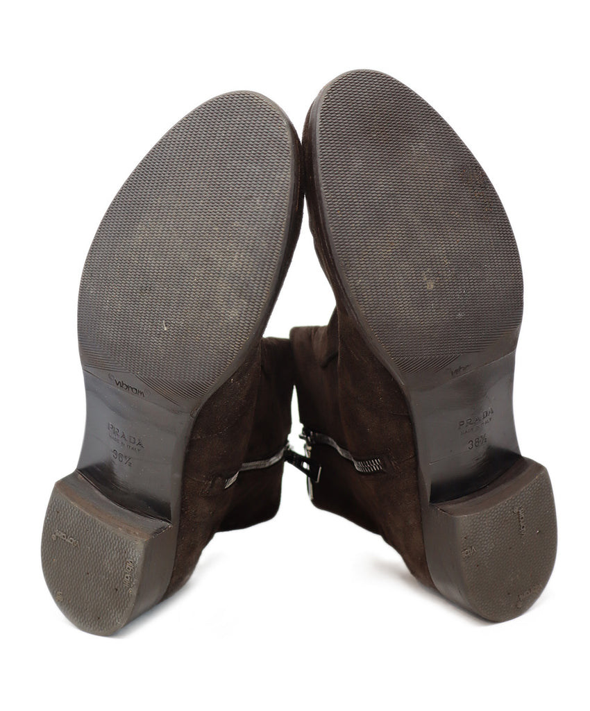 Prada Brown Suede Booties 4