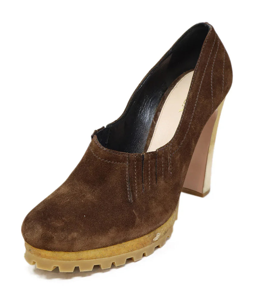 Prada Brown Suede Platform Heels sz 10 - Michael's Consignment NYC