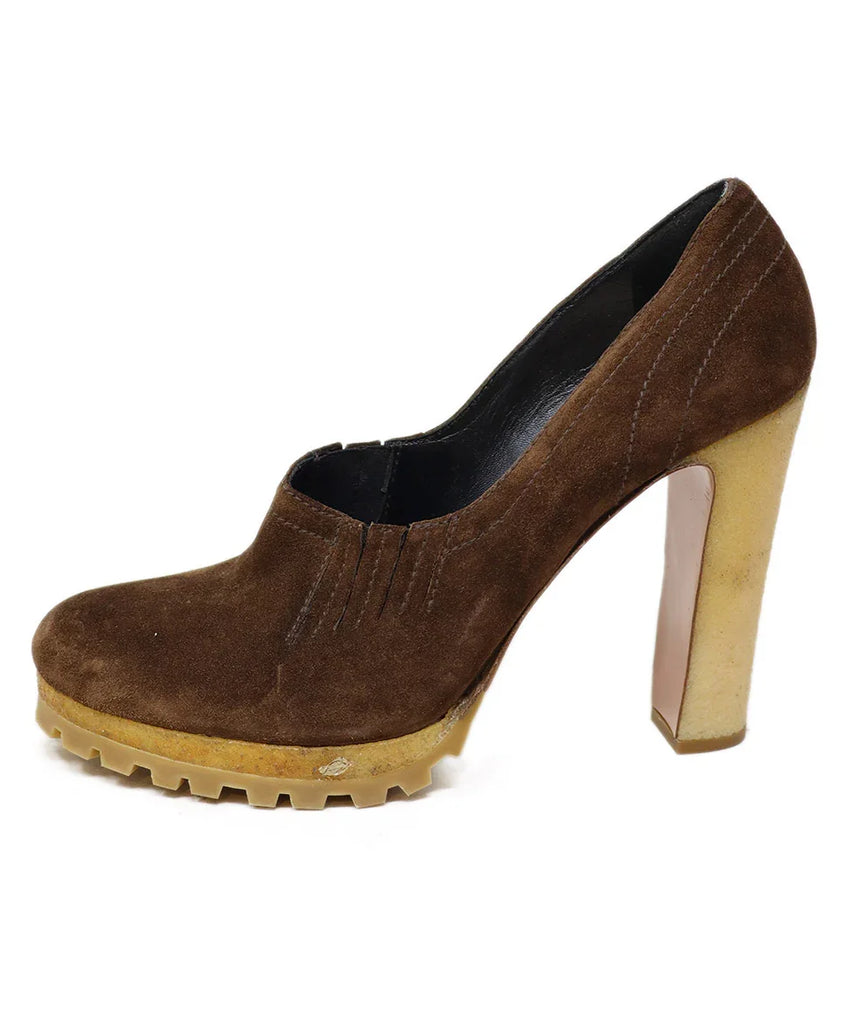 Prada Brown Suede Platform Heels sz 10 - Michael's Consignment NYC
