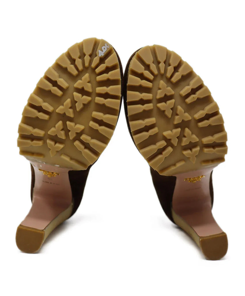 Prada Brown Suede Platform Heels sz 10 - Michael's Consignment NYC
