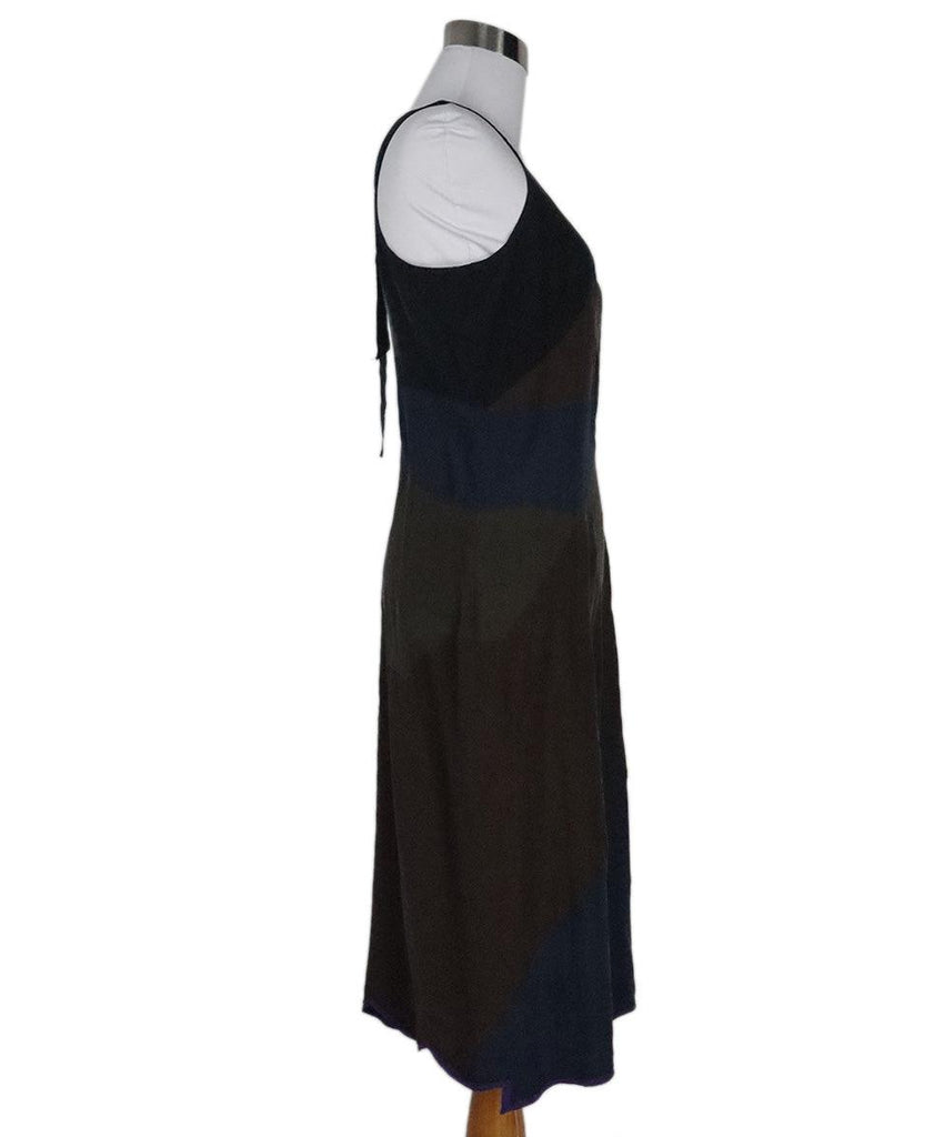 Prada Brown & Navy Silk Dress sz 6 - Michael's Consignment NYC