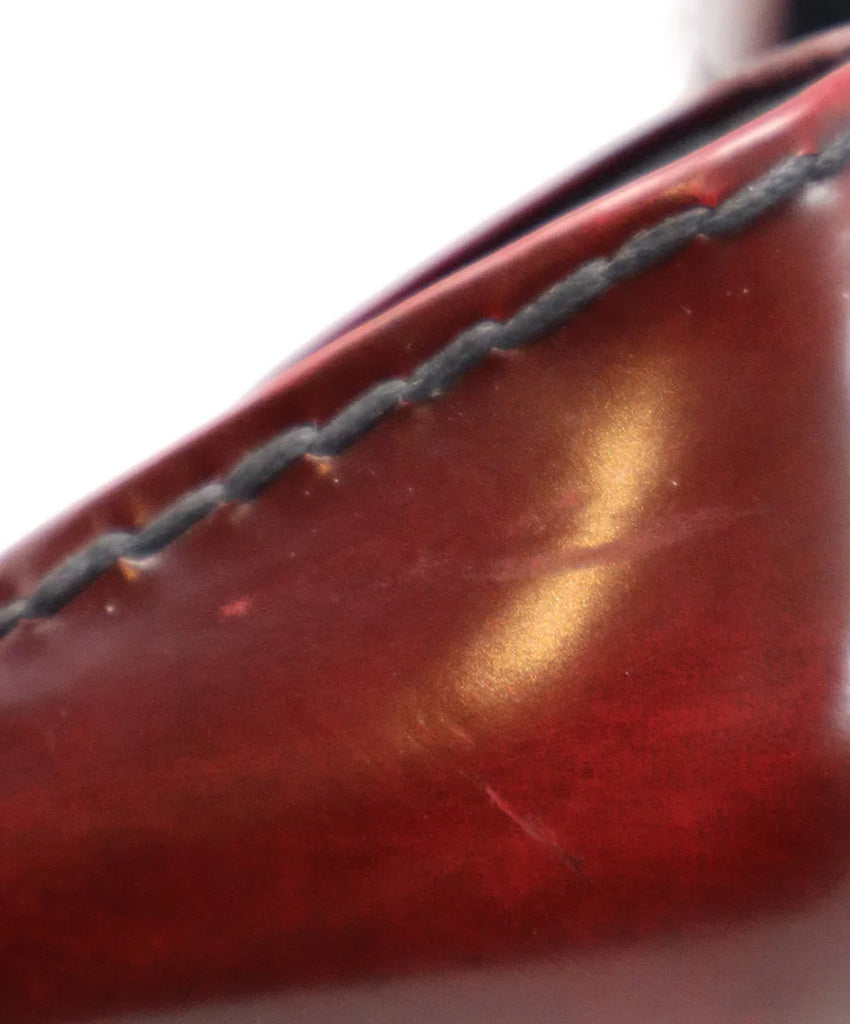 Prada Burgundy Leather Stitched Heels sz 10.5 - Michael's Consignment NYC