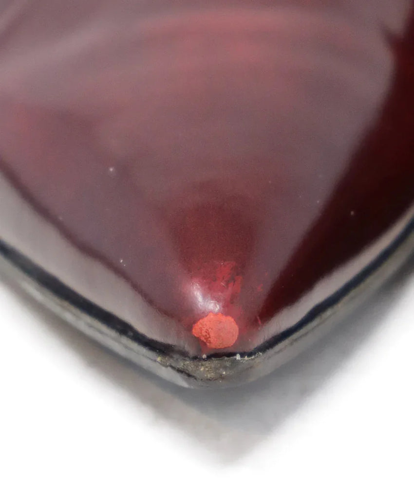 Prada Burgundy Leather Stitched Heels sz 10.5 - Michael's Consignment NYC