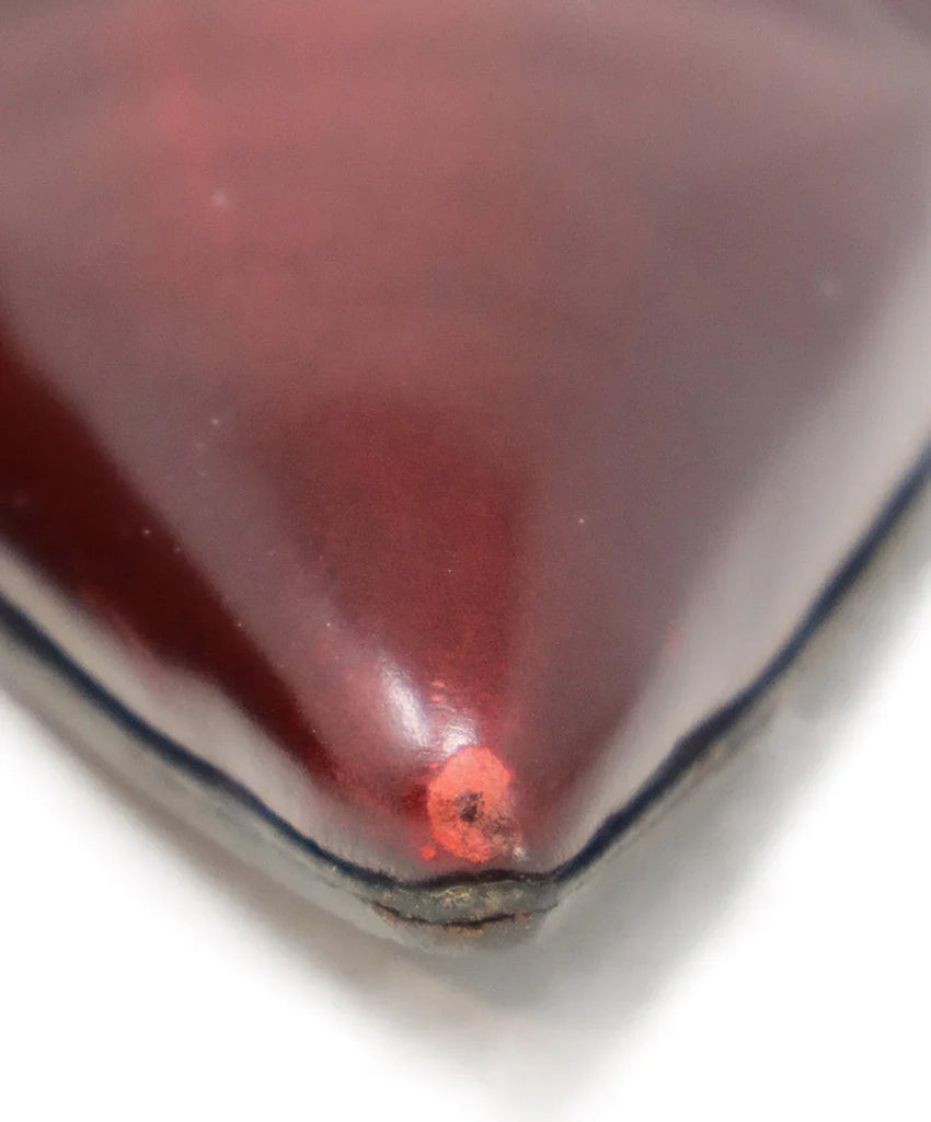 Prada Burgundy Leather Stitched Heels sz 10.5 - Michael's Consignment NYC