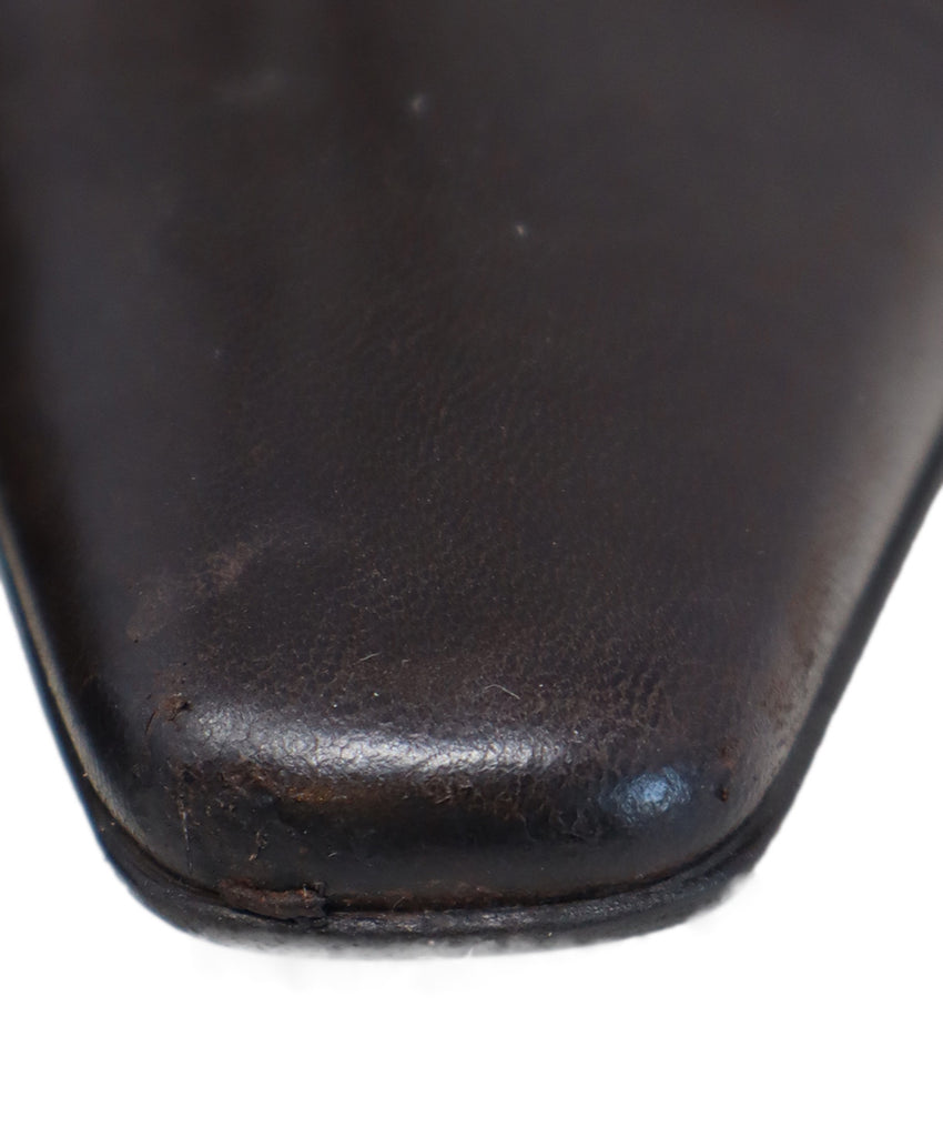 Prada Dark Brown Leather Booties 6