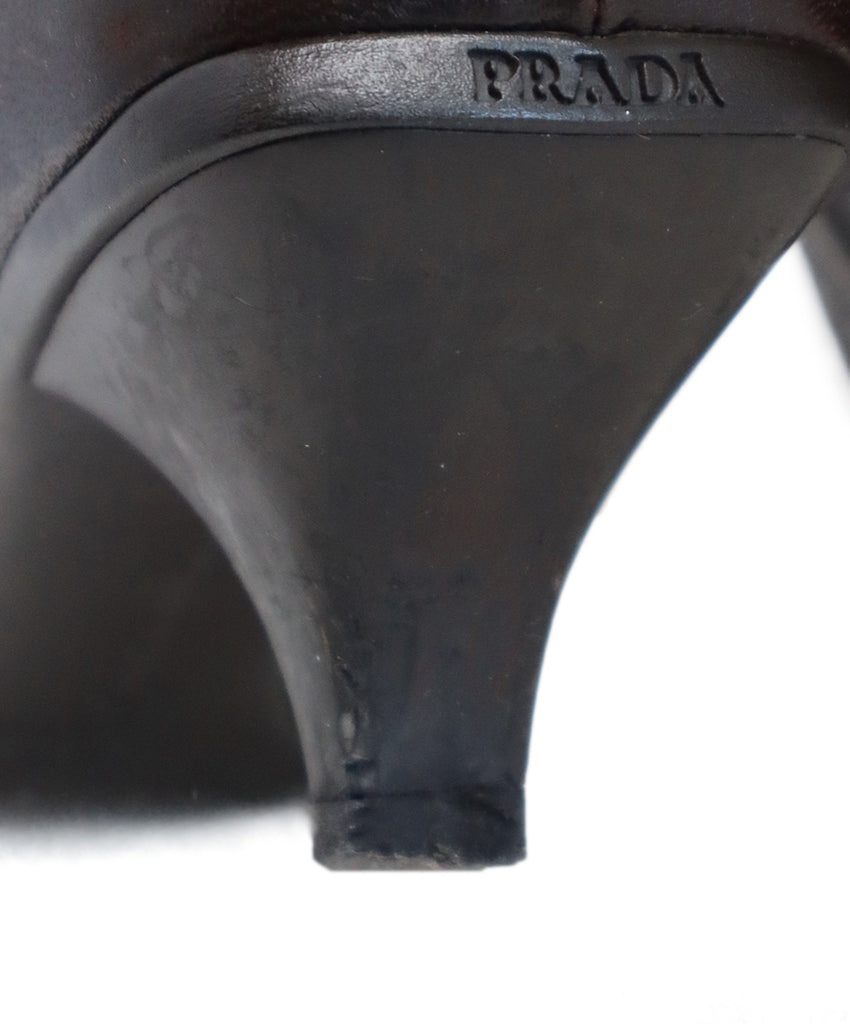 Prada Dark Brown Leather Booties 8