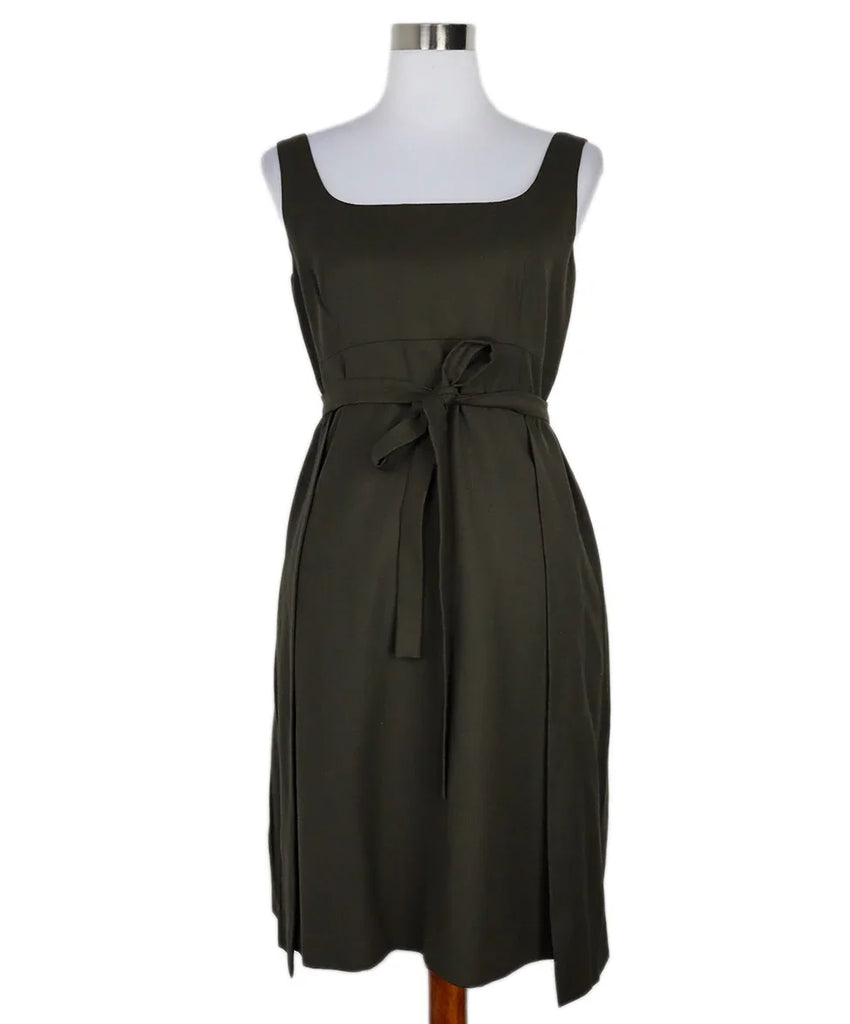 Prada Green Dark Wool Dress sz 6 - Michael's Consignment NYC