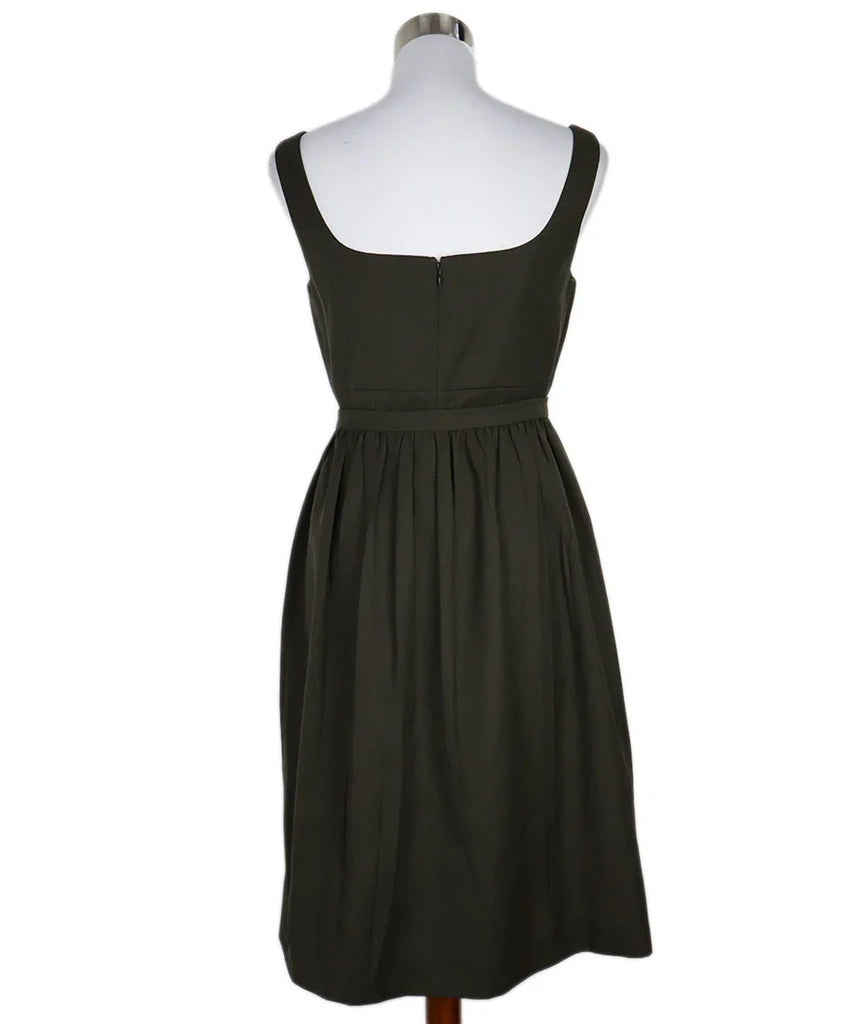 Prada Green Dark Wool Dress sz 6 - Michael's Consignment NYC