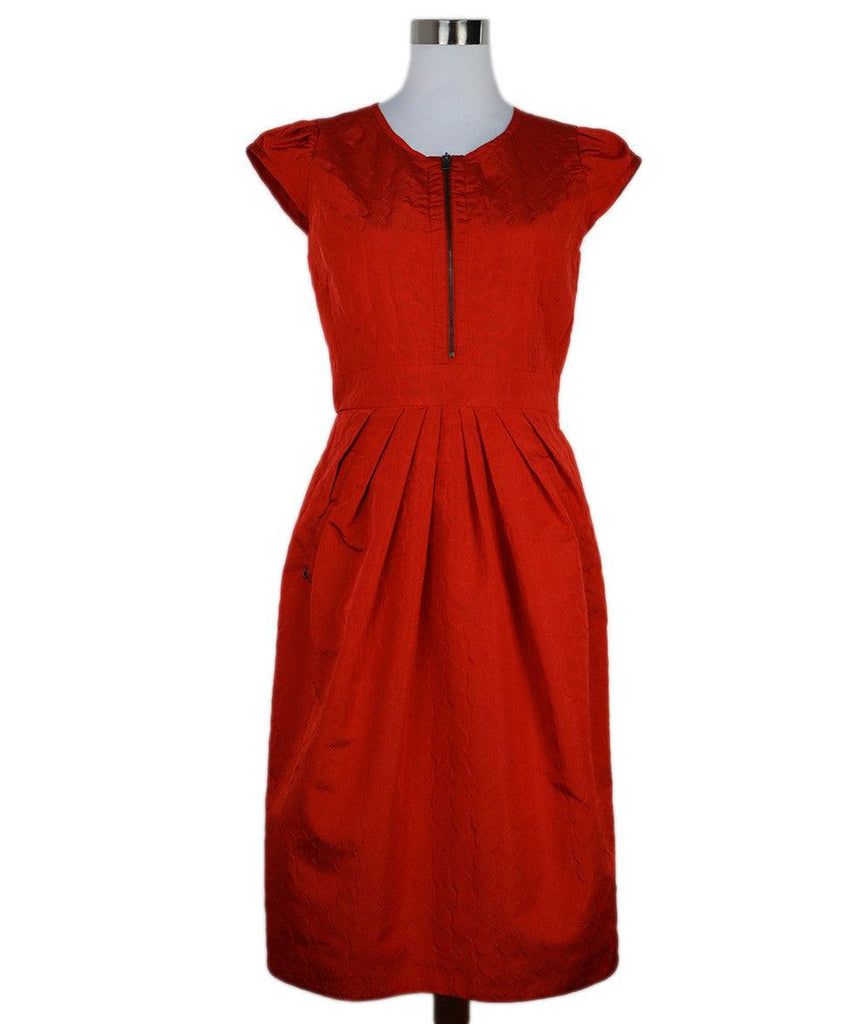 Prada Red Zipper Trim Dress 