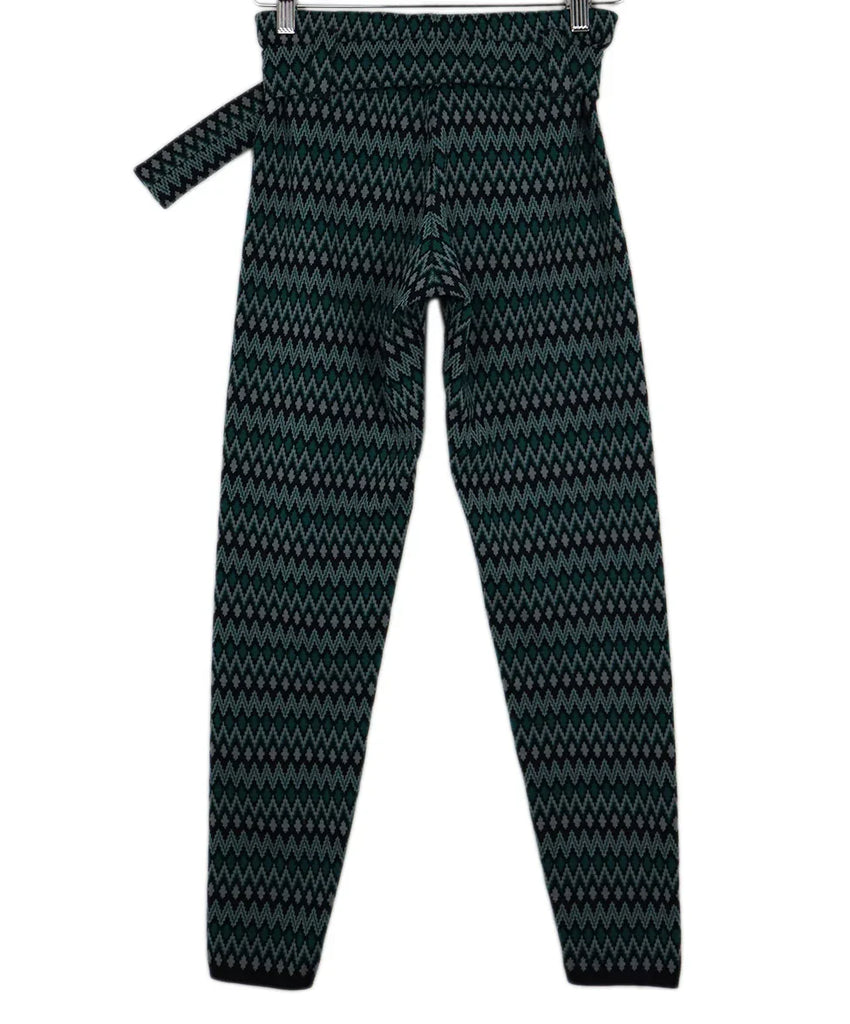 Prada Green & Navy Print Knit Pants sz 0 - Michael's Consignment NYC