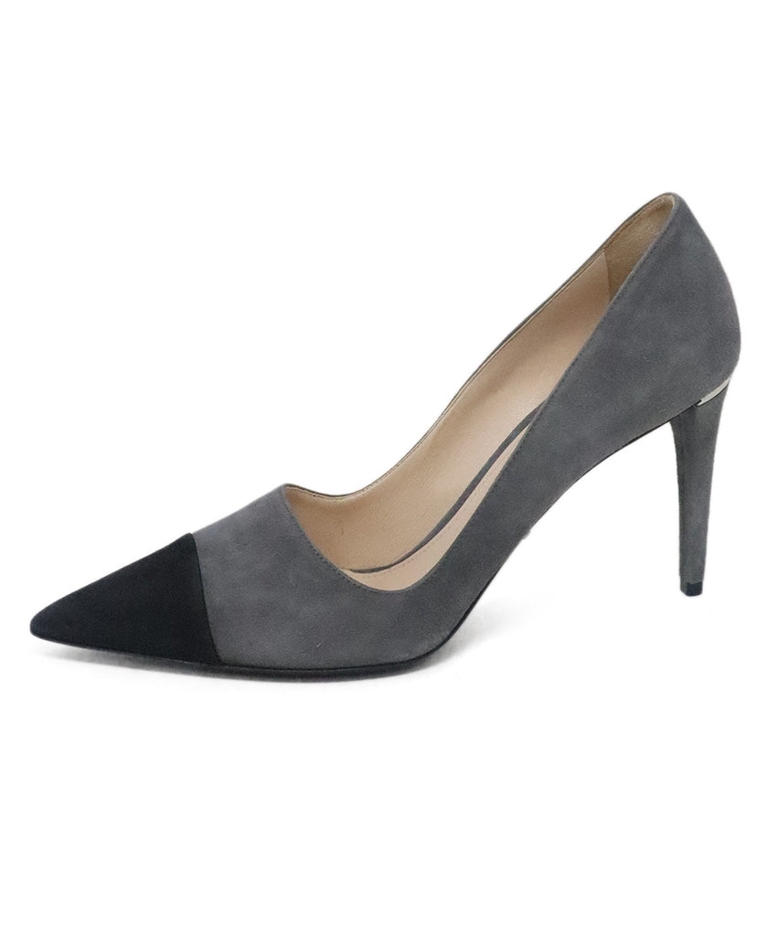 Prada Grey & Black Suede Heels 1