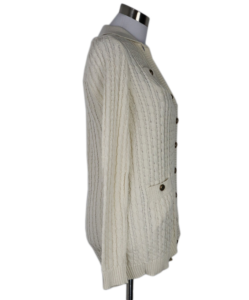 Prada Ivory Cableknit Cardigan 1