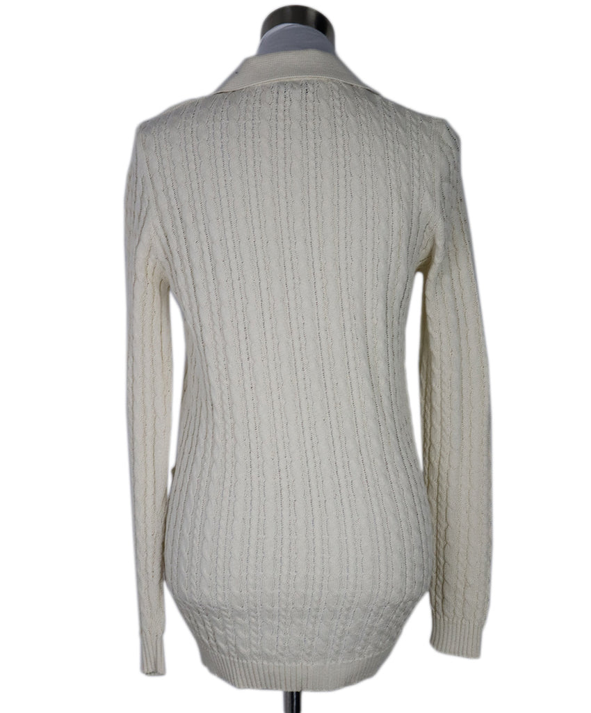 Prada Ivory Cableknit Cardigan 2