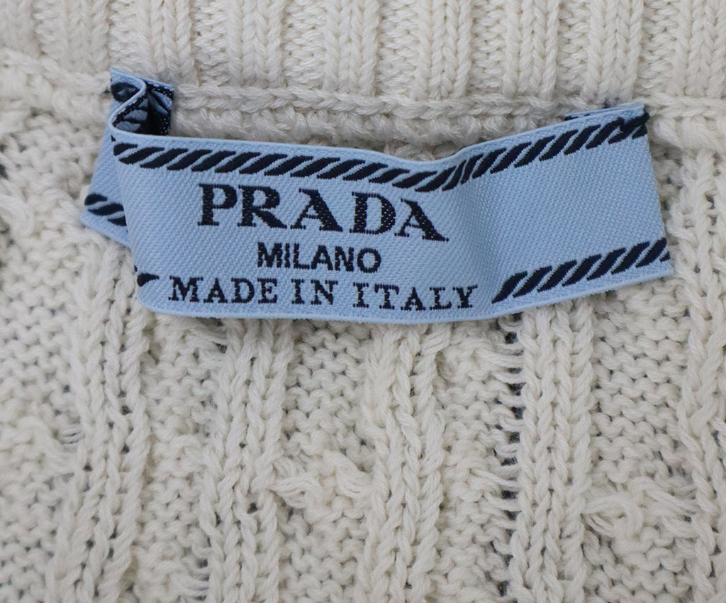 Prada Ivory Cableknit Mini Skirt 3